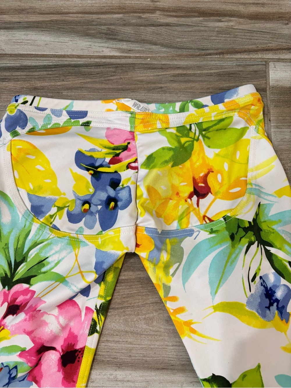 Freddy Floral Print Leggings - White with Yellow, Pink, Blue, Green